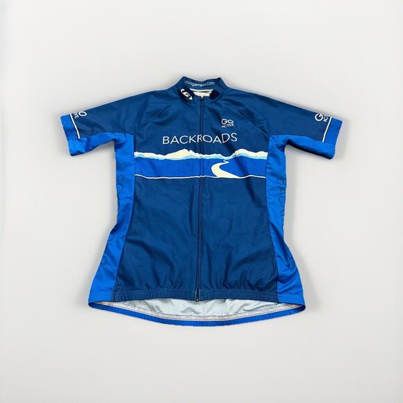 Louis Garneau Unisex Blue BACKROADS Full Zip Short Sleeve Cycling Jersey Size M - Picture 1 of 8